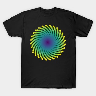 Sun Spiral Viridis Galaxy | Light Peacock Yellow Green Blue T-Shirt